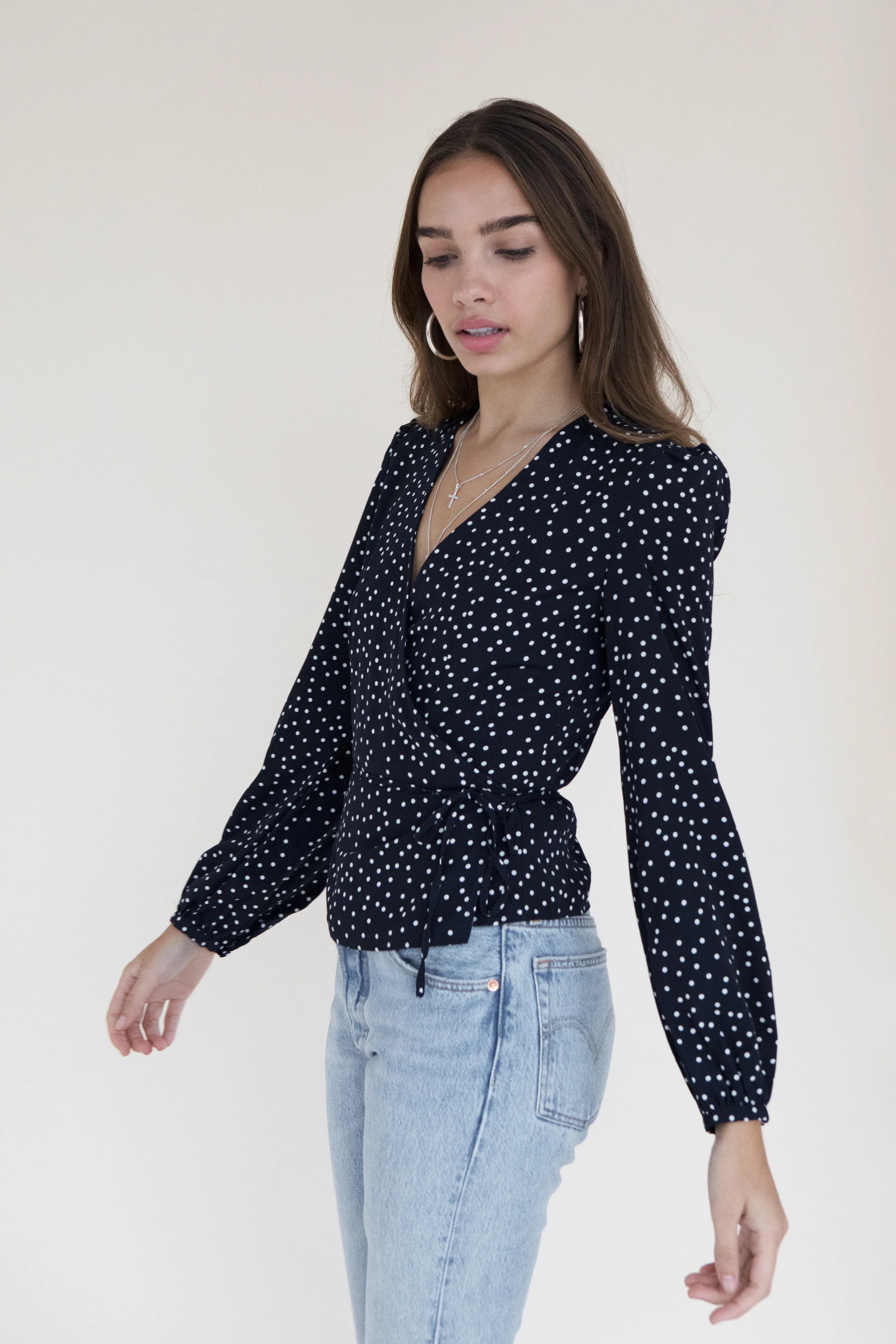 SISTERHOOD LUCIA BLOUSE NAVY SPOT23.jpg