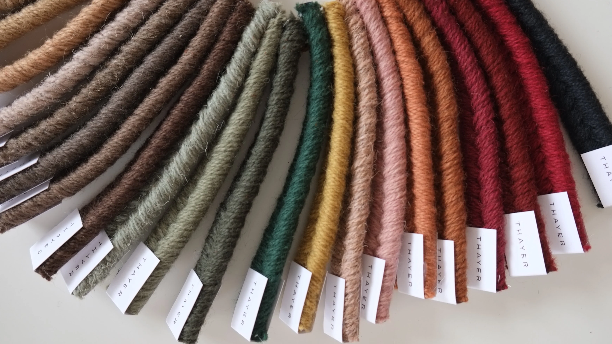 Thayer Design Studio yarn color samples for custom rugs