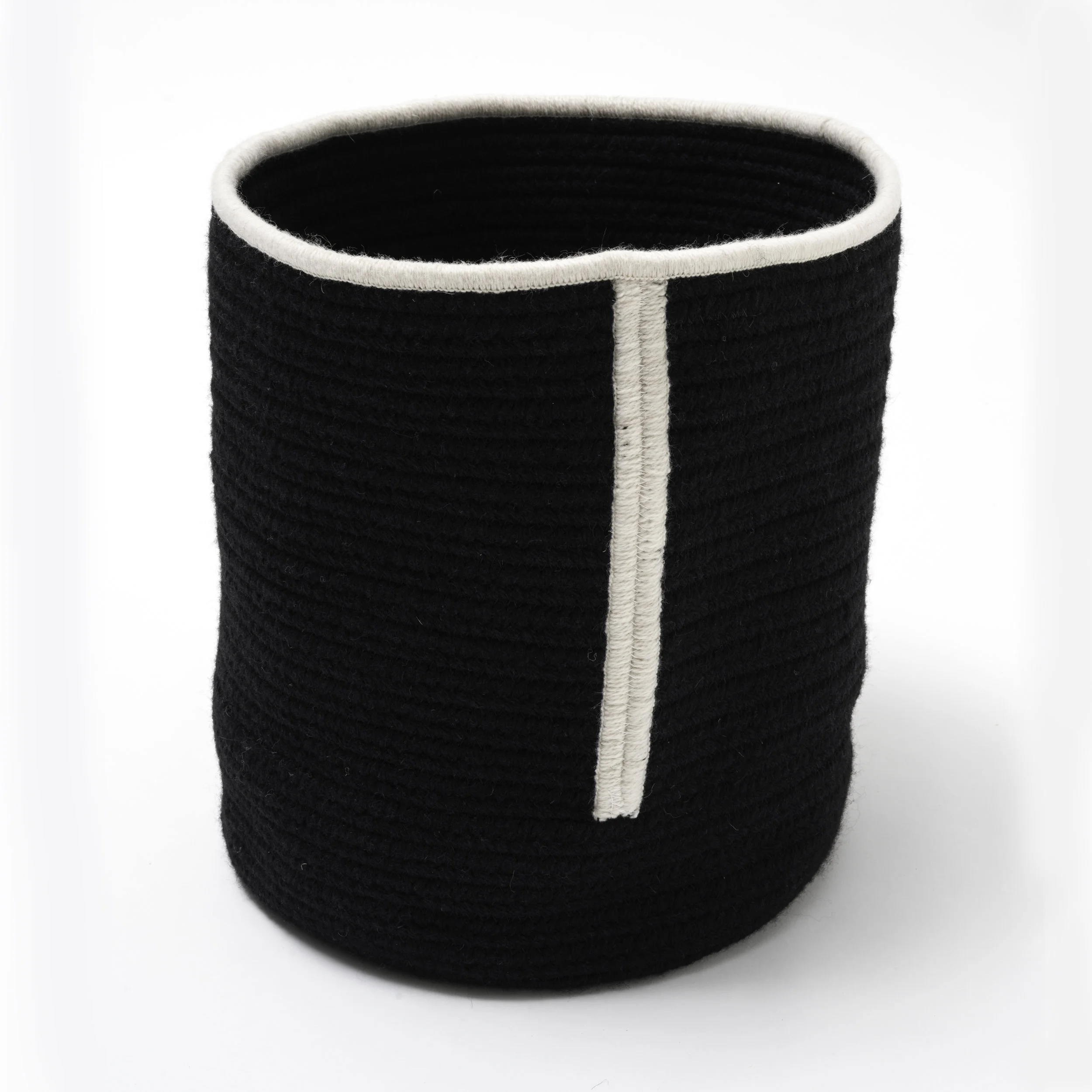 Line Wool Basket | black & white