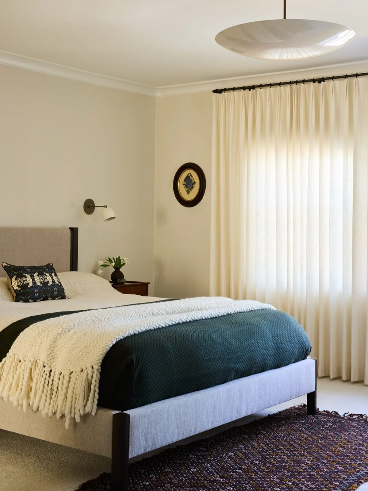 A cozy and calm bedroom at our Providence project #thayerdesignstudio
