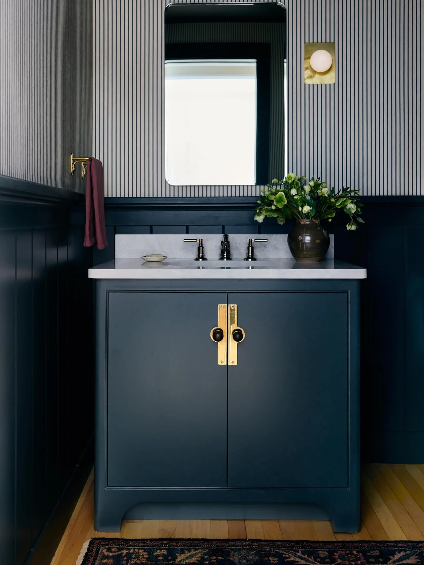 We really don&rsquo;t mess around when it comes to the powder room. Check out the before pic. 
Feels so good. Such a treat to end the year with this shoot. #thayerdesignstudio