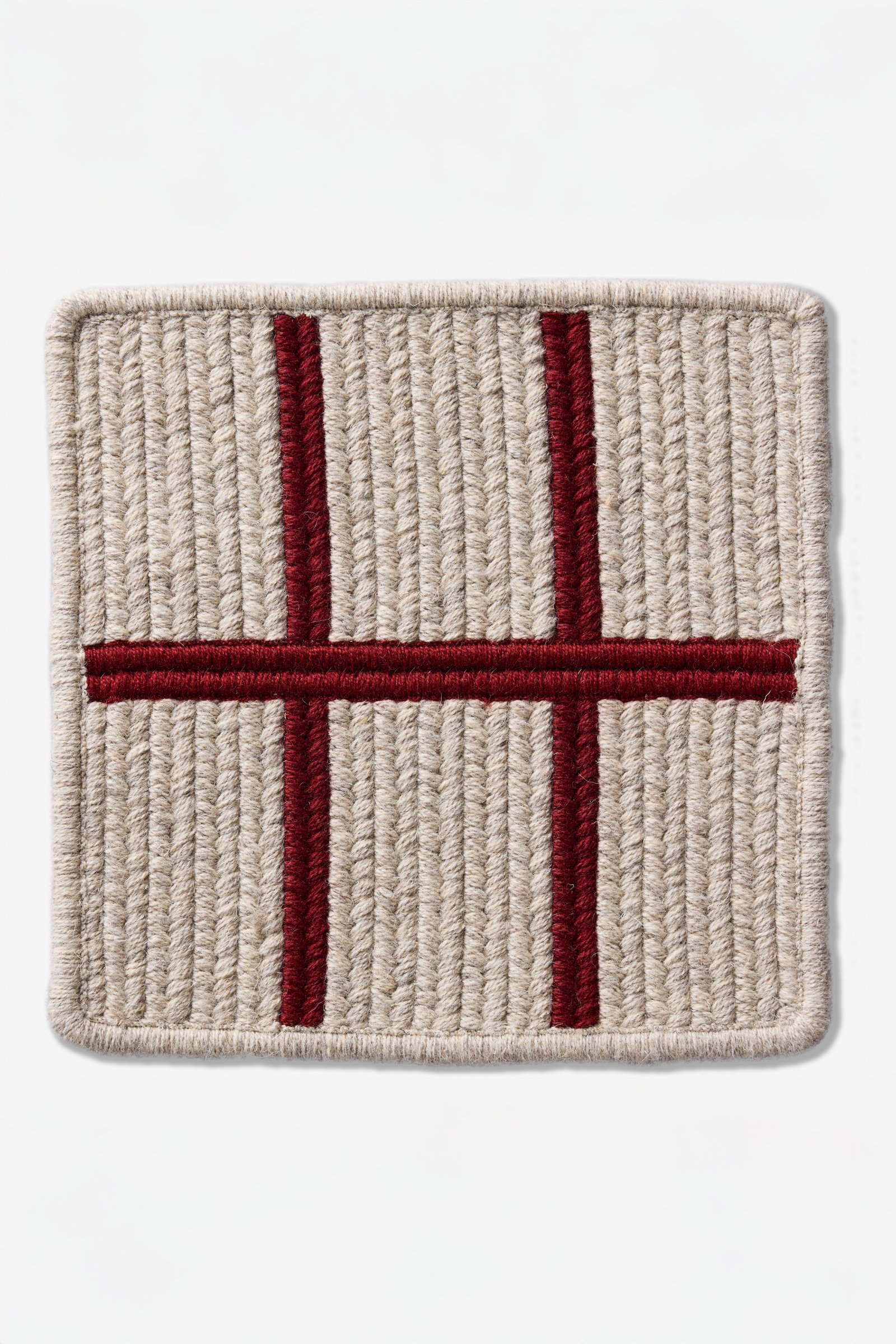 Grid | Light Grey & Barn Red Sample