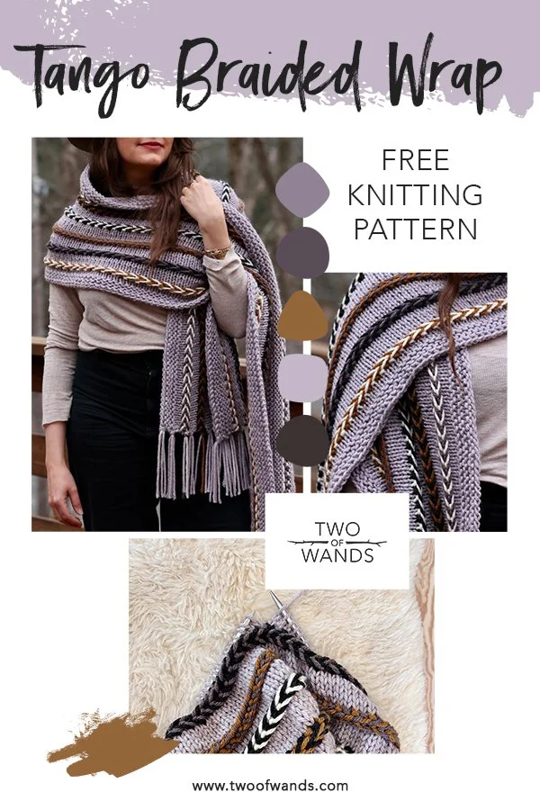 Tango Braided Wrap FREE Knitting Pattern — Two of Wands