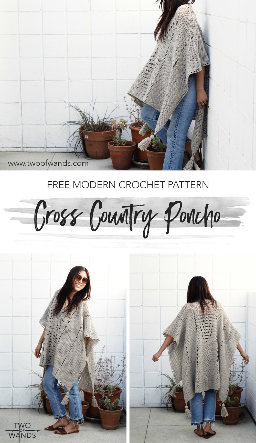 Cross Country Poncho FREE Crochet Pattern — Two of Wands