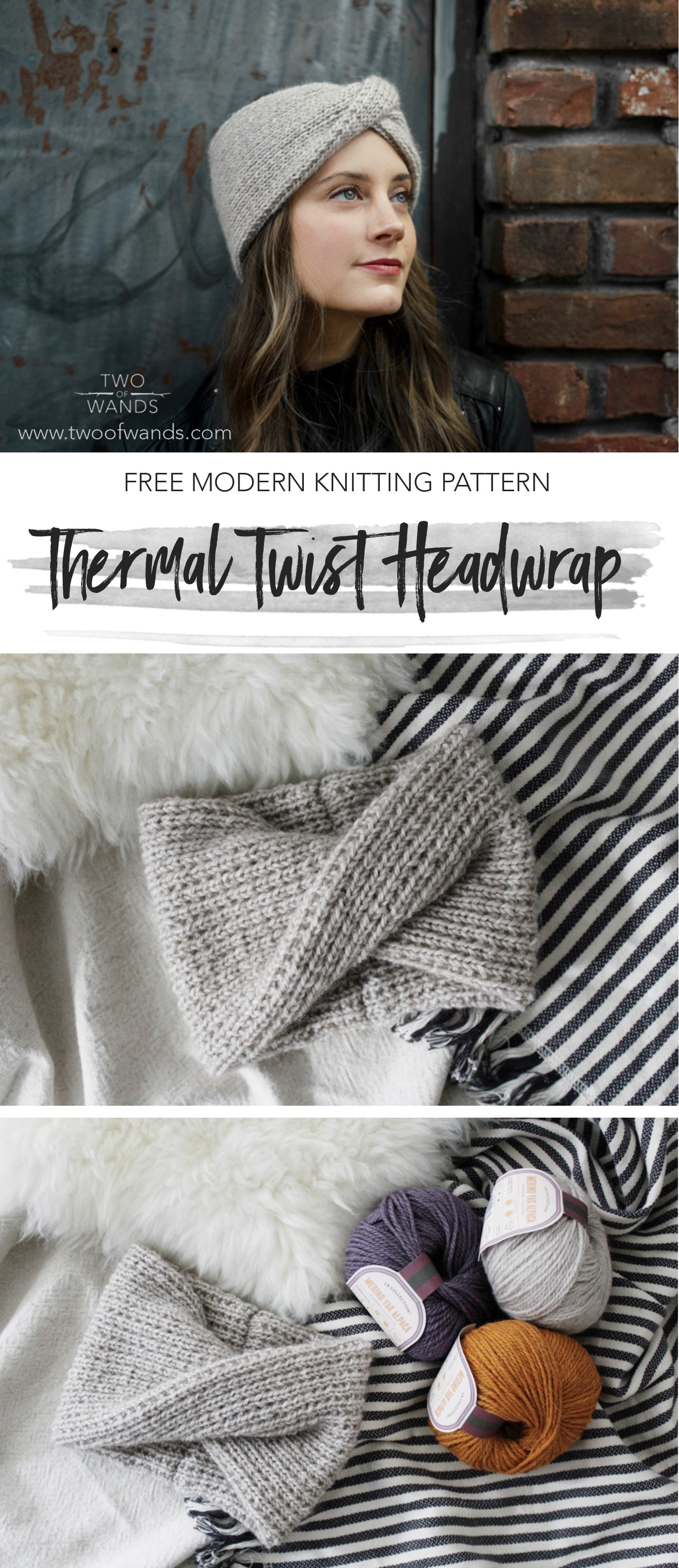 Twisted turban headband knitting pattern