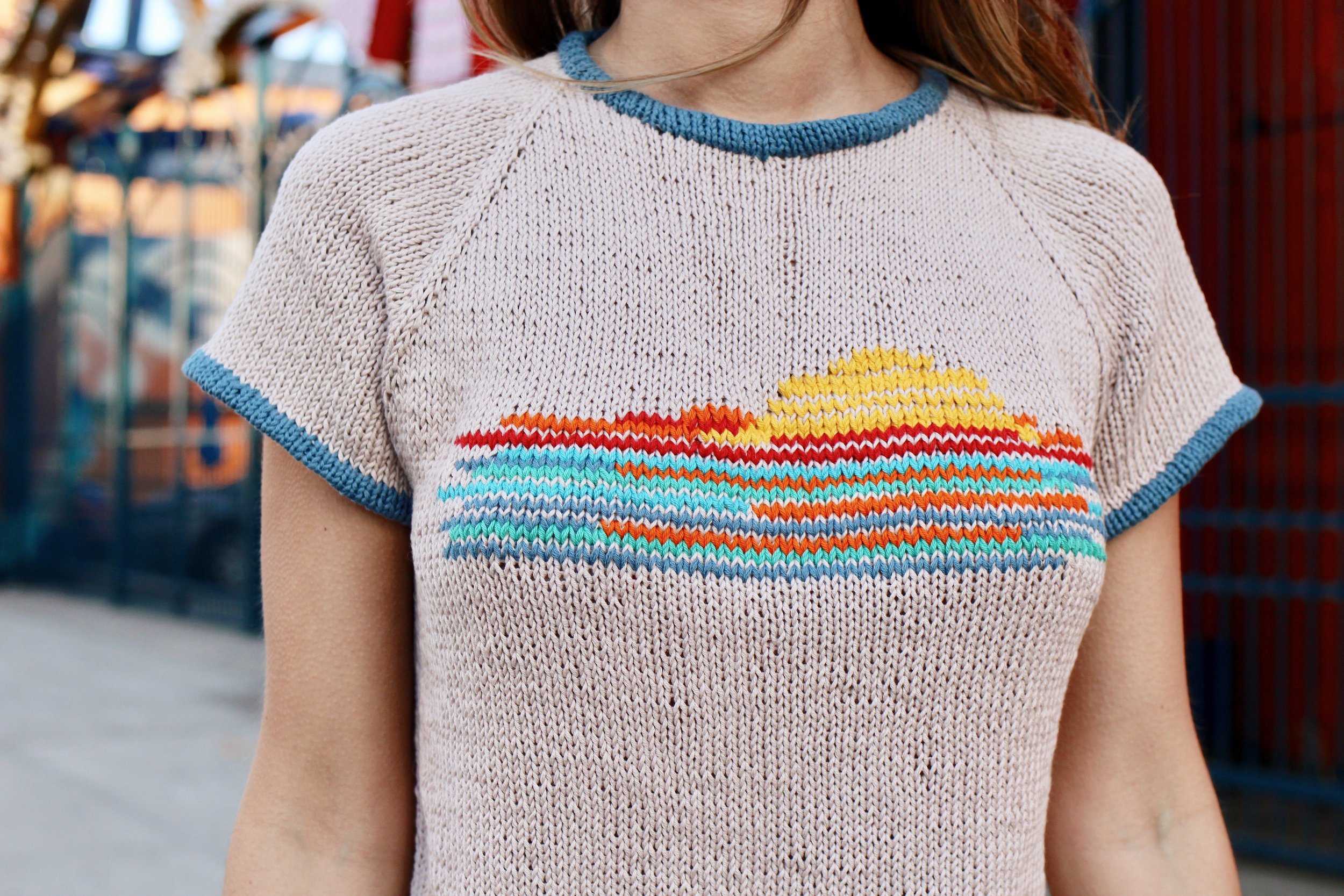 Sunset Ringer Tee Pattern — Two of Wands