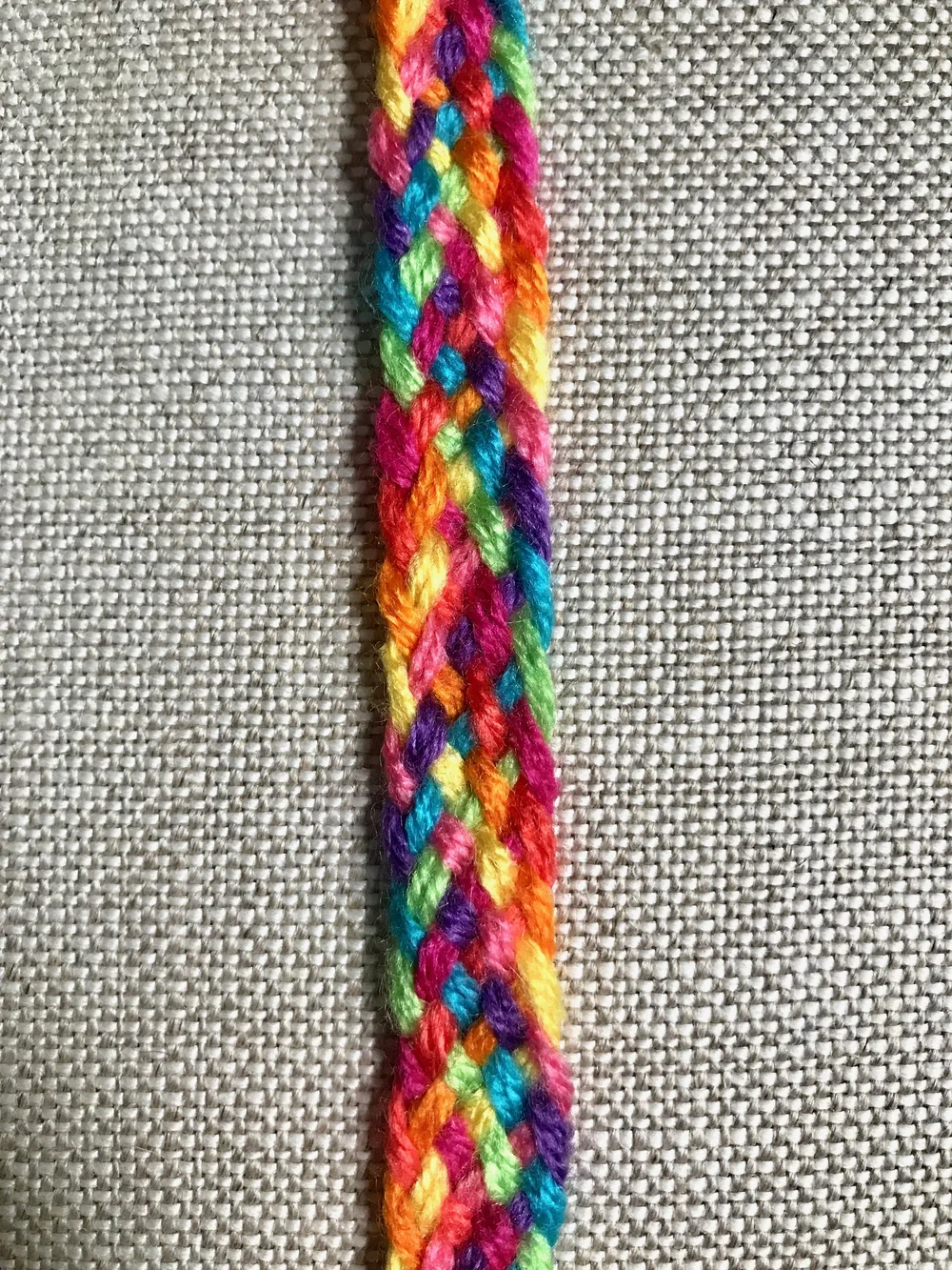11. Continue weaving/braiding as established until bracelet reaches desired length (mine measured 5”/13cm).