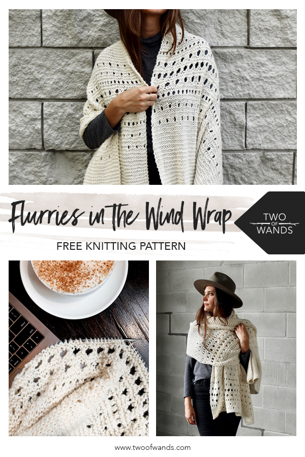 Flurries in the Wind Wrap pattern by Two of Wands