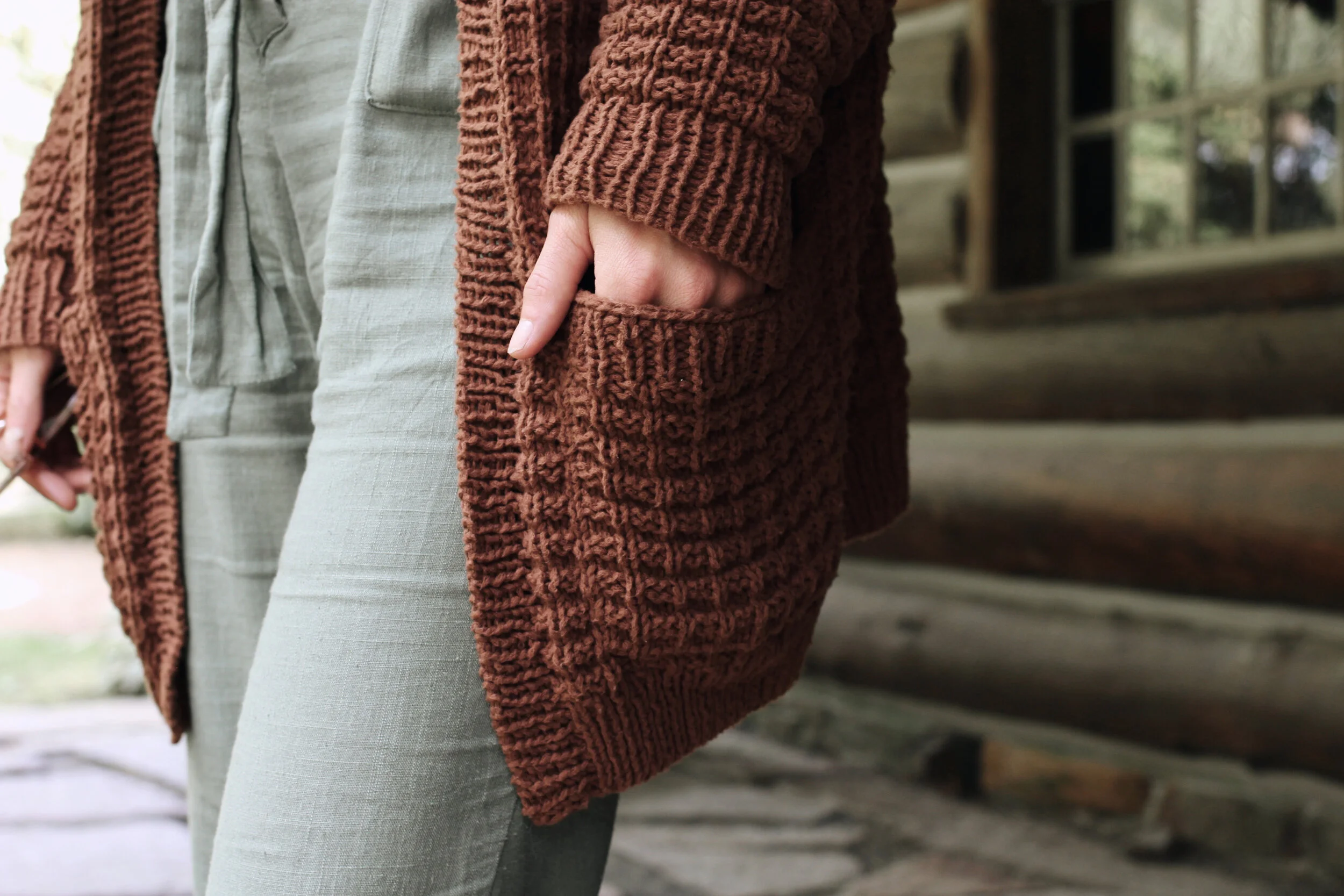 Campsite Waffle Cardigan Pattern — Two of Wands Cardigan pattern
