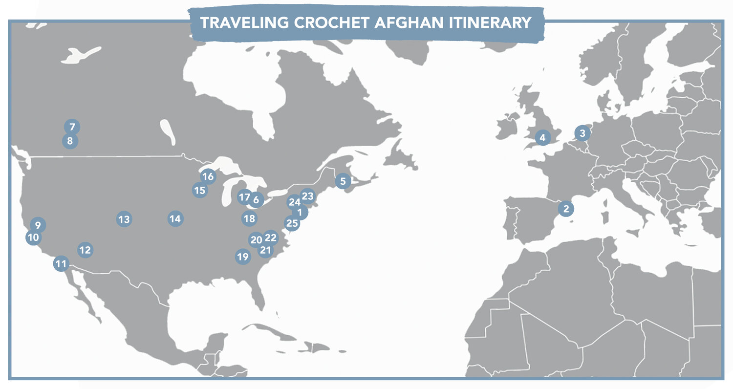 Traveling Crochet Afghan Itinerary