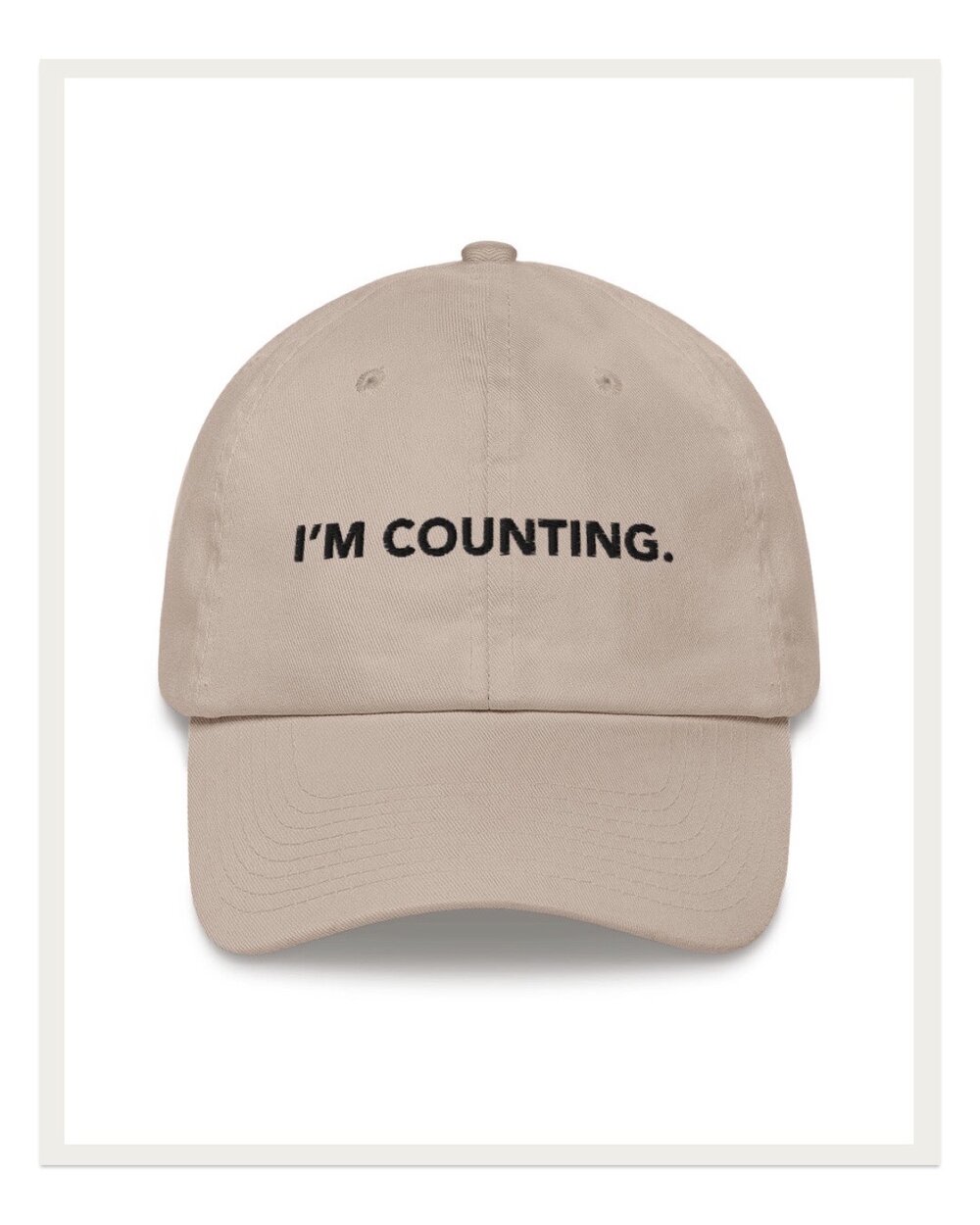 According to manrepeller.com baseball caps are the new t-shirts, and I couldn’t agree more. The I’m Counting hat will ward off unnecessary comments and questions from husbands, children, and strangers alike. Sport it at home or in public for the ultimate maker experience.