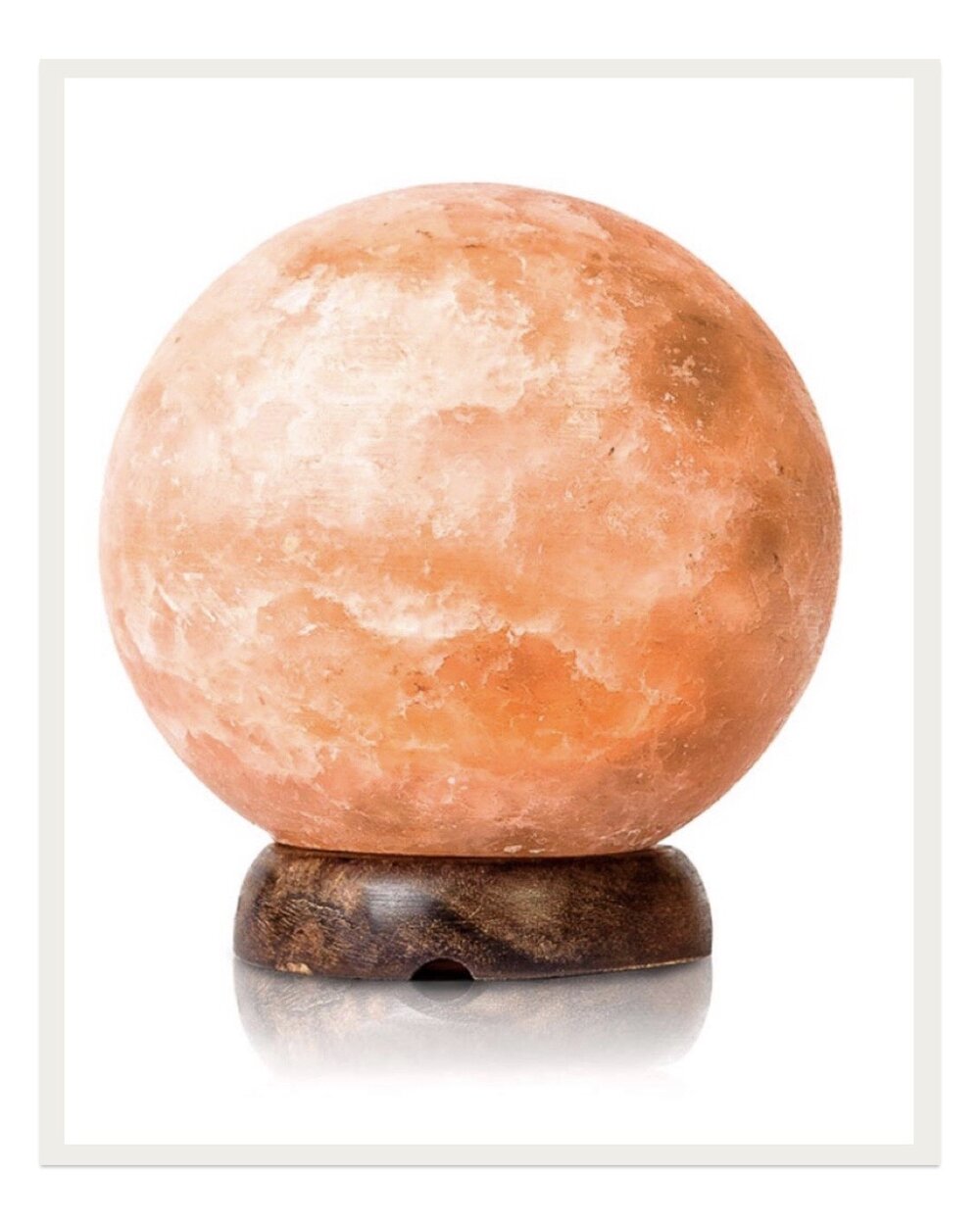 Himalayan salt lamps are known for the peaceful purifying qualities, and I love having one in my house. This globe shape looks like a warm moon when it’s lit up at night and creates such a calming environment.