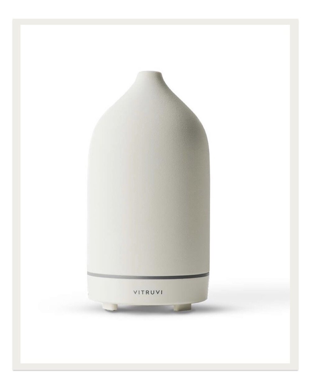 There are a lot of essential oil diffusers on the market, but I absolutely love my Vitruvi stone diffuser. It has two settings to either diffuse continuously for three hours or diffuse in intervals over the course of seven hrs. I use the three hour setting while working in the living room, then I plug it in next to my bed and use the seven hour setting while I sleep. It’s so beautiful that it looks like a sculpture!