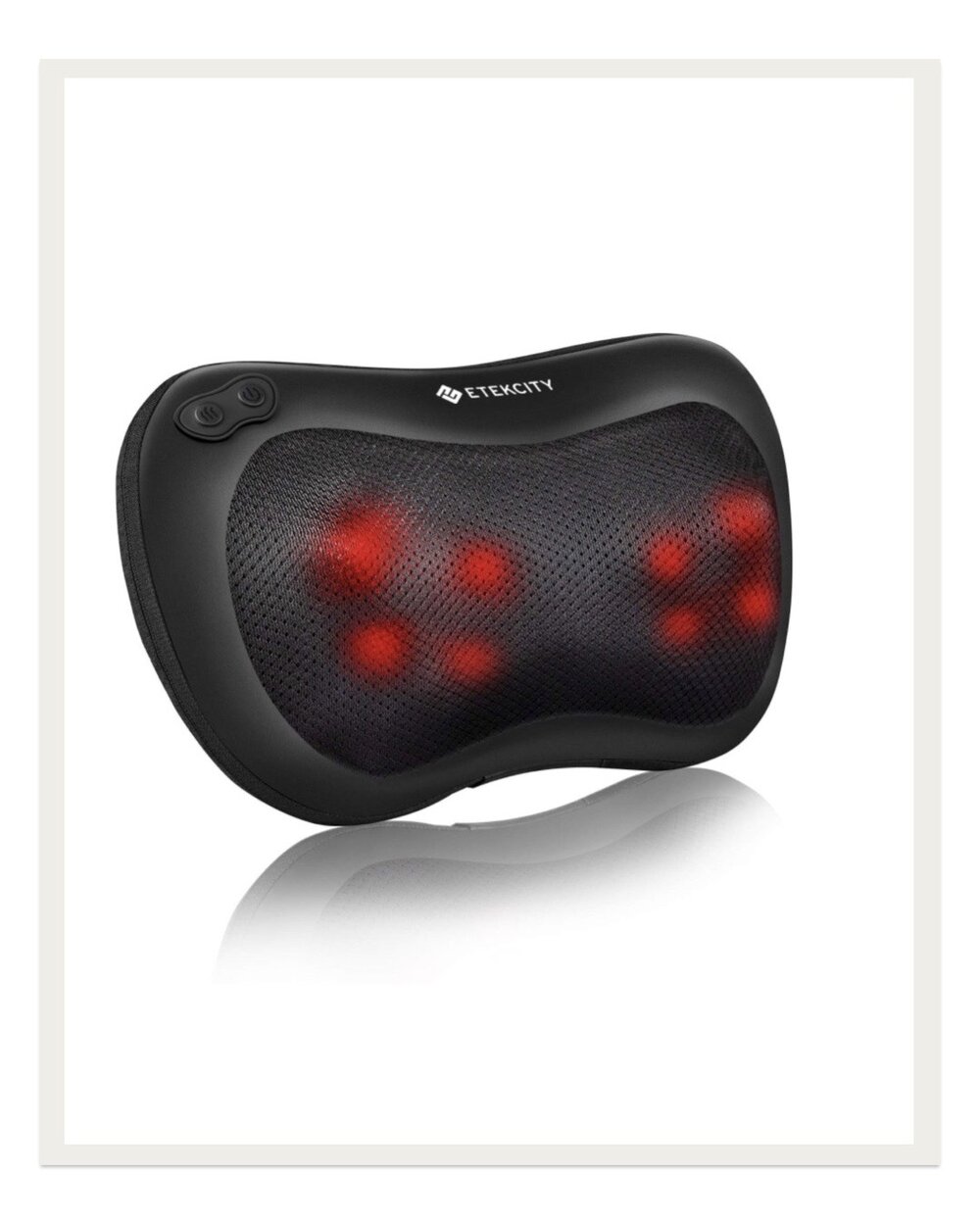 This affordable at-home back neck massager was recommended by one of my favorite masseuses and it has more than lived up to my expectations! I love placing it behind my neck while laying on the couch for the most relaxing and therapeutic indulgence after a day of work!