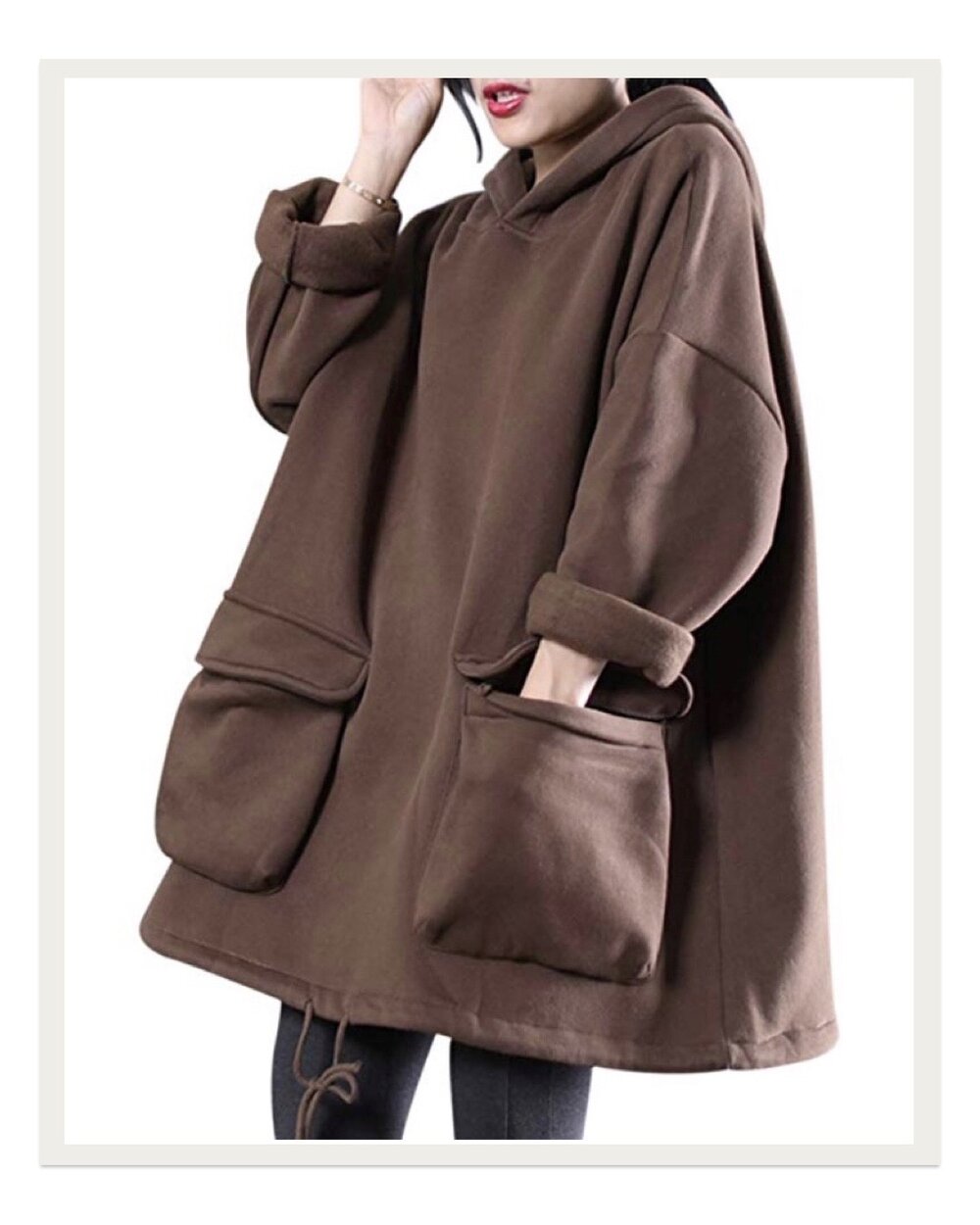 The oversized silhouette and giant pockets on this sweatshirt from Amazon make it look like something off of the runway. I love how cozy yet fashionable it is, and I will likely be living in it all winter.