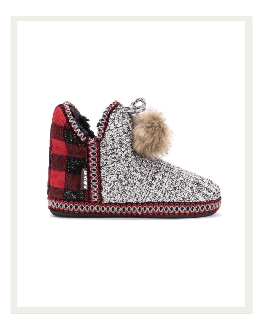 Mukluks seem to be part of the maker uniform these days, and I just love this pair with buffalo plaid heels and a cozy sweatshirt-vibe front. Putting these on my feet in the morning gets me right into the maker mood!