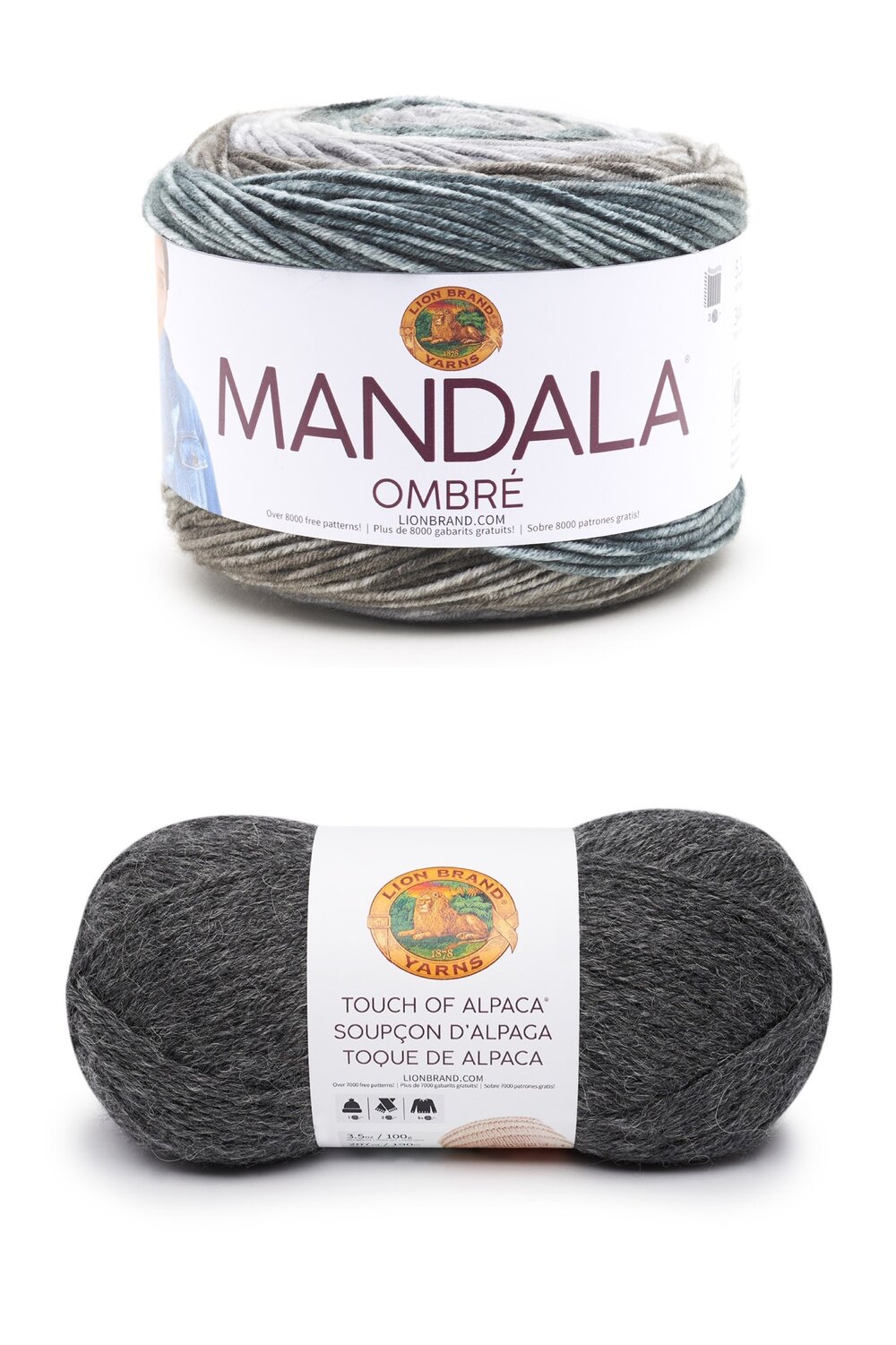 Mandala Ombre  in Cool with  Touch of Alpaca  in Charcoal