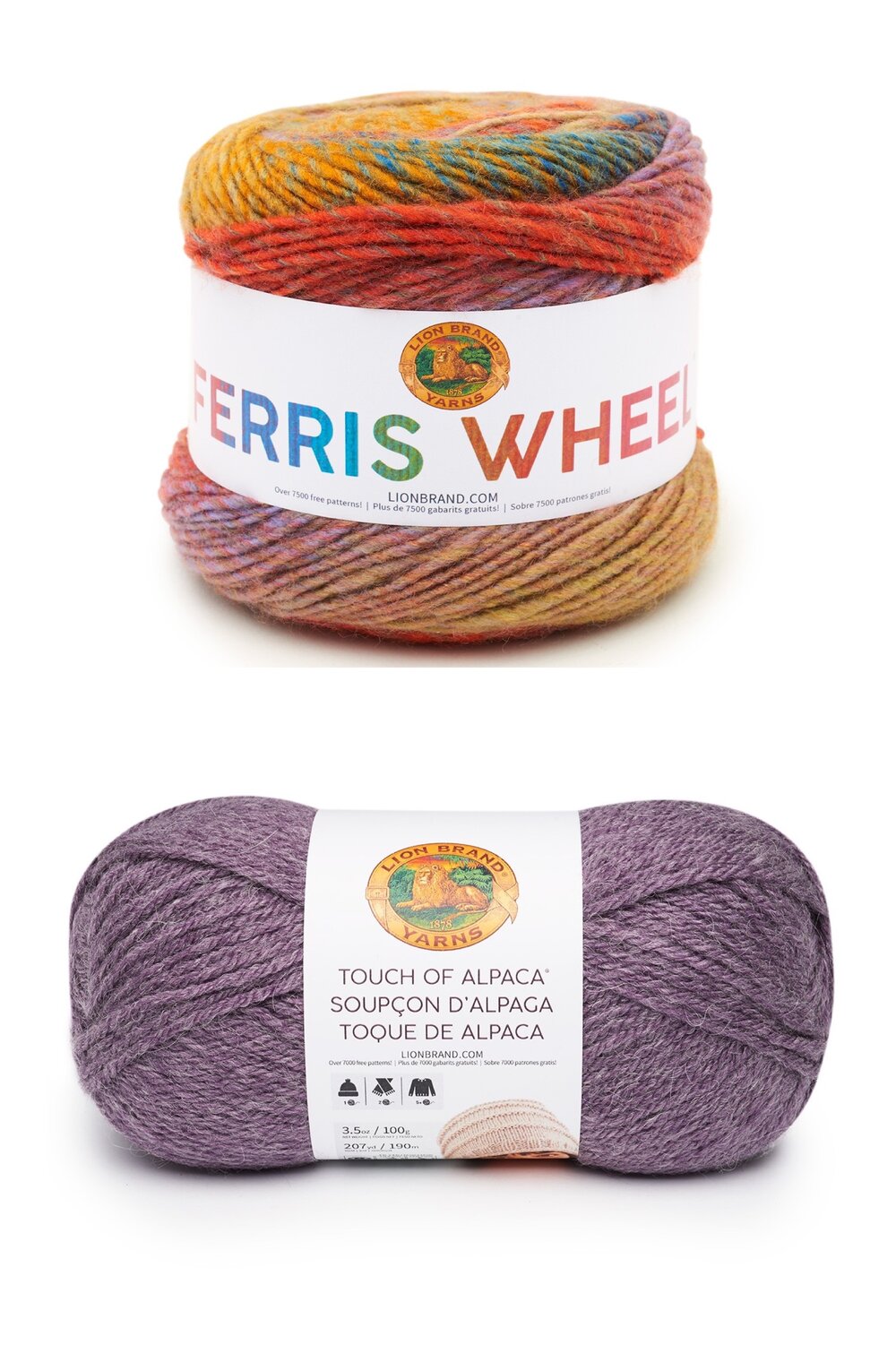 Ferris Wheel  in Buttercup with  Touch of Alpaca  Purple Aster