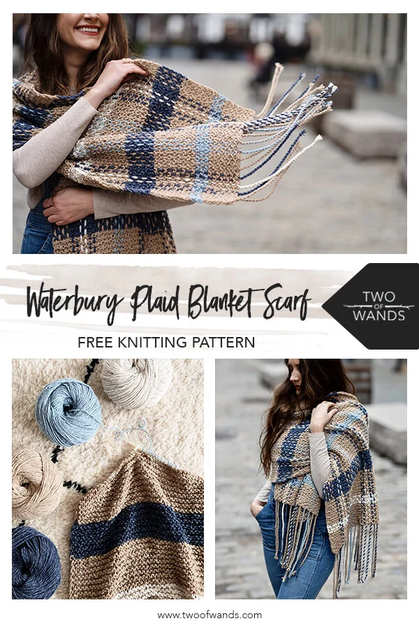 Waterbury Plaid Blanket Scarf pattern by Two of Wands