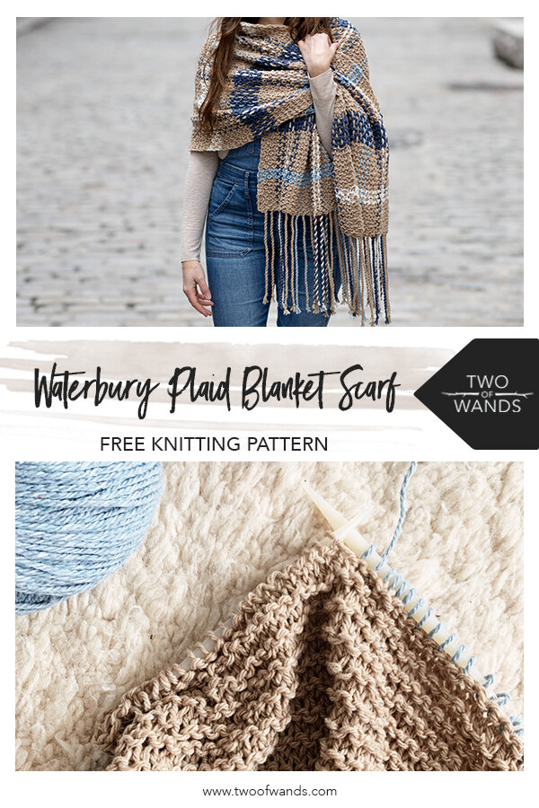 Waterbury Plaid Blanket Scarf pattern by Two of Wands