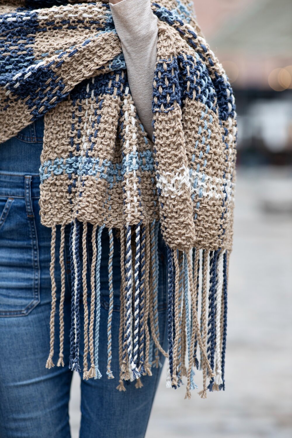 Waterbury Plaid Blanket Scarf pattern by Two of Wands