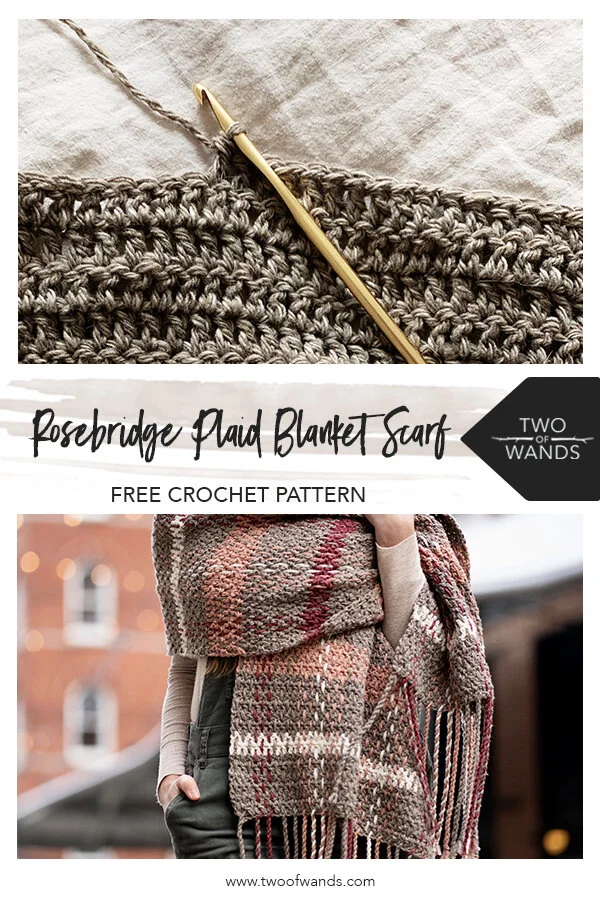 Rosebridge Plaid Blanket Scarf pattern by Two of Wands
