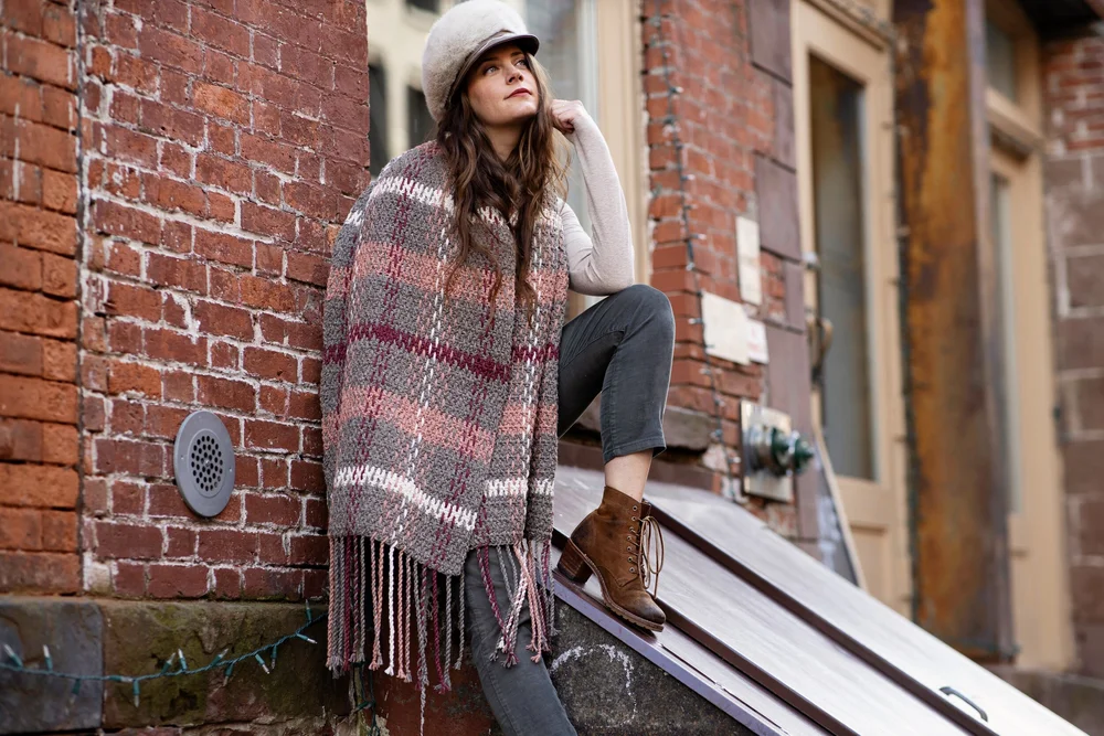 Rosebridge Plaid Blanket Scarf pattern by Two of Wands