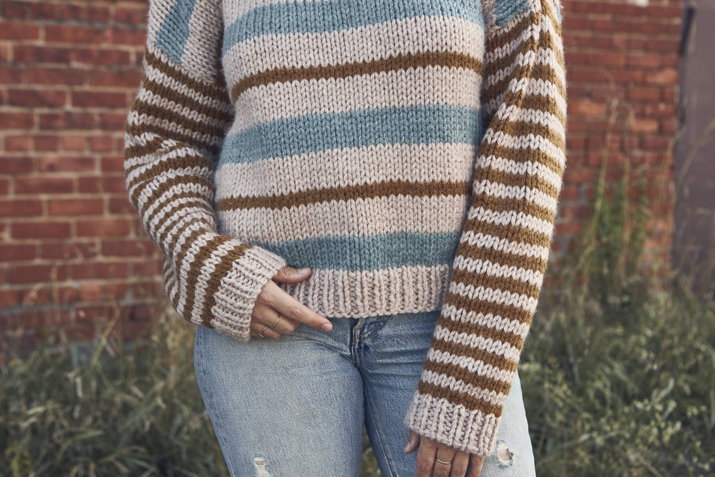 Hue + Me: Easton Striped Pullover FREE Knitting Pattern — Two of Wands