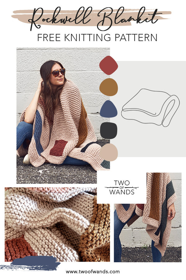 Hue + Me: Rockwell Blanket FREE Knitting Pattern — Two of Wands