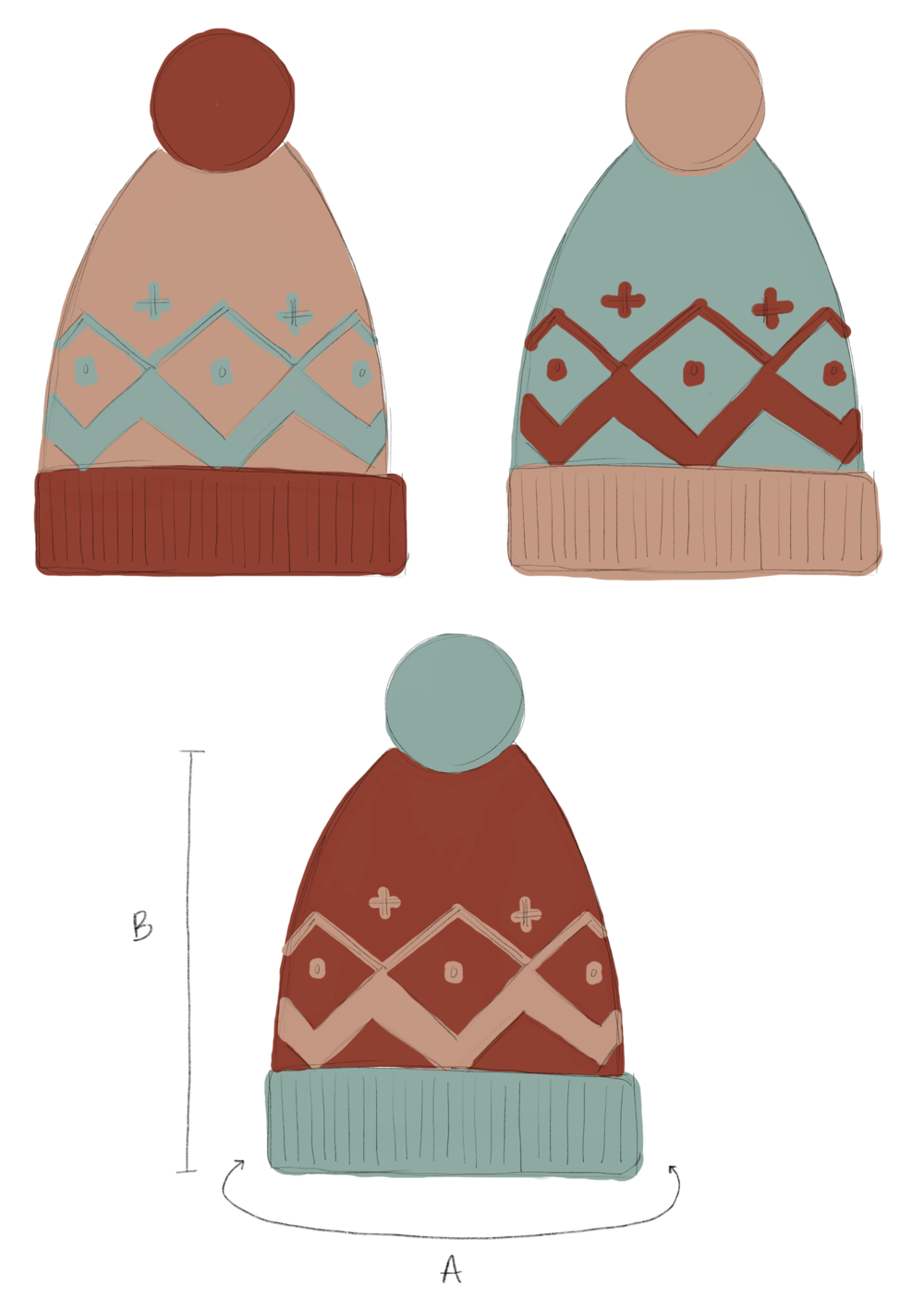 Trio Toboggan pattern by Two of Wands