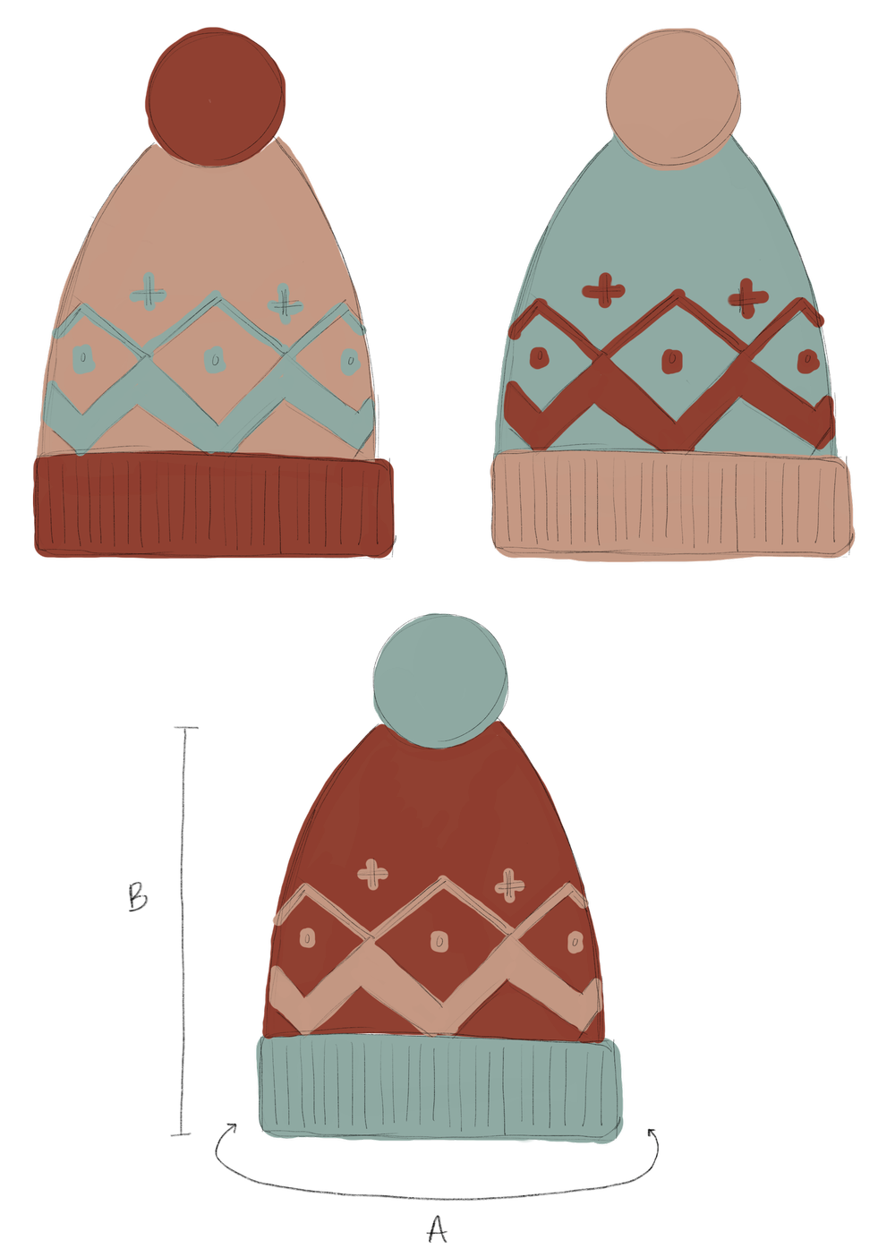 Trio Toboggan pattern by Two of Wands