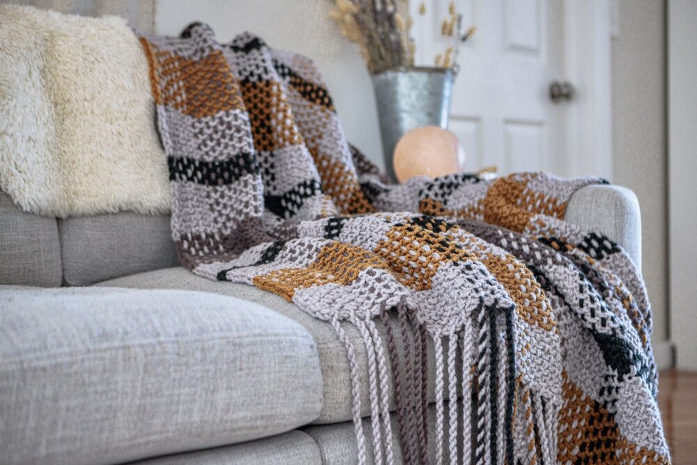 Moonstone Plaid Blanket Pattern by Two of Wands