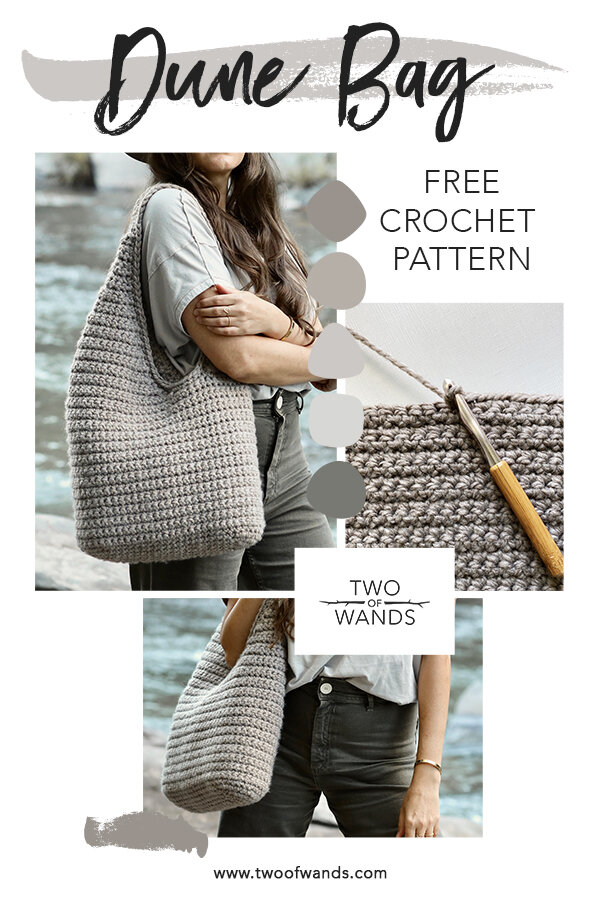 Large Check Crochet Tote Bag