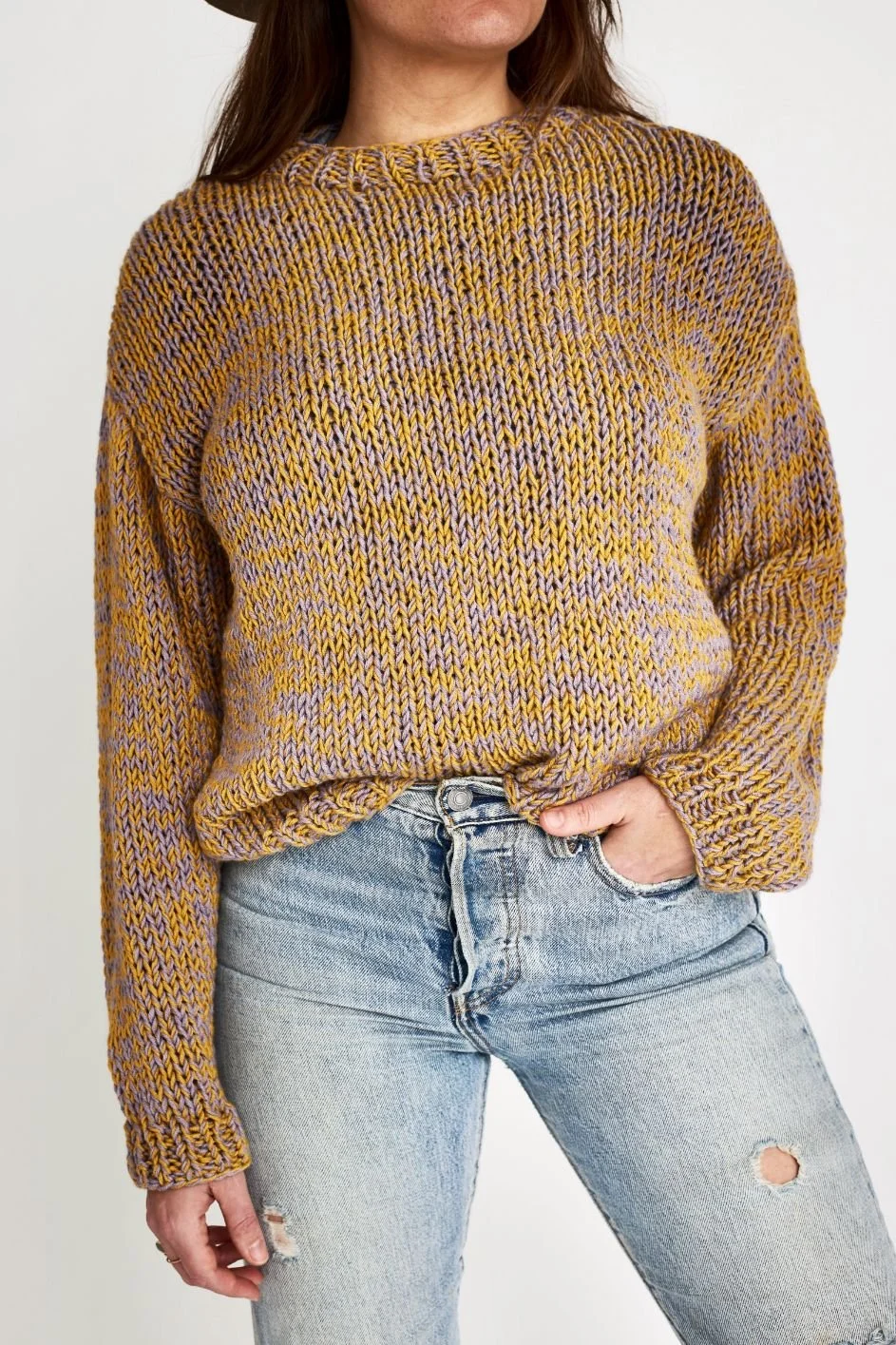 Kenwood Sweater Knitting Pattern in Color Theory Yarn — Two of Wands