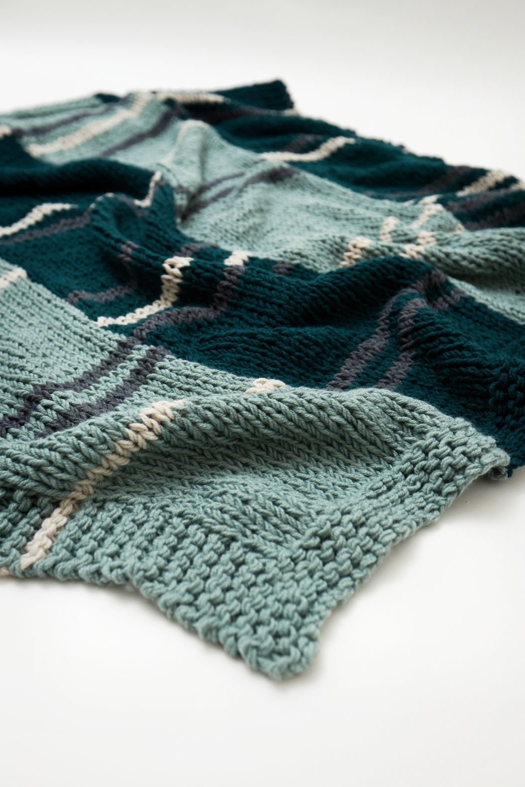 Raising the Bar Blanket Knitting Pattern in Color Theory Yarn — Two of ...