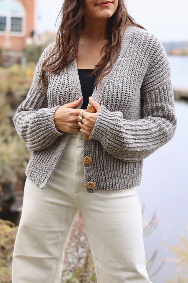 Nantucket Ribbed Cardigan Crochet Pattern — Two Wands