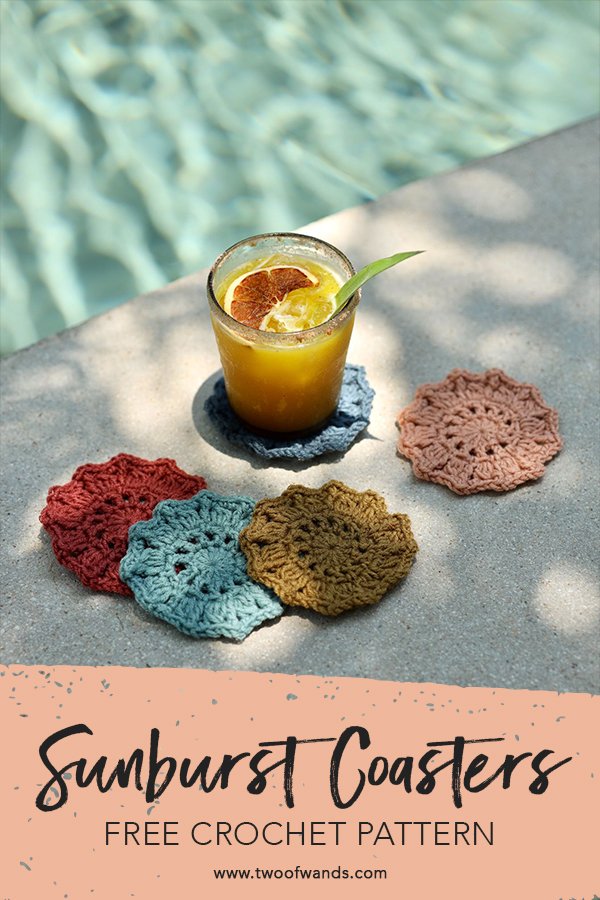 Sunburst Coasters Pattern by Two of Wands