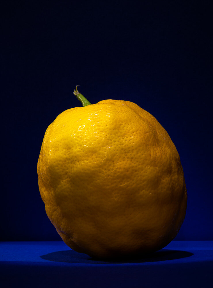 Product Photography Sacramento - Lemon on Blue Background — Kevin Fiscus  Photography