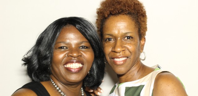 Courtesy of StoryCorps Sherri Allen-Reaves interviewed her friend Lisa Daniels at the StoryCorps booth in the Chicago Cultural Center.