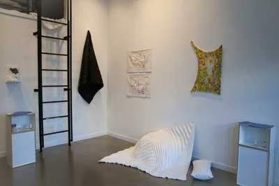 Work by Wynde Dyer, Tyler Mackie, and Anna Breininger. (photo: Taylor Hanigosky)