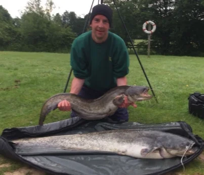  Gary Constable with his Cats weighing 36lbs 10ozs and 20lbs 5ozs