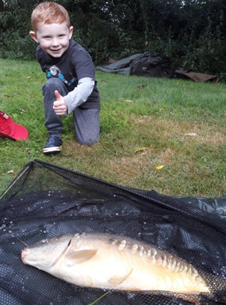 Arthur Hare and his 6lbs Mirror Carp