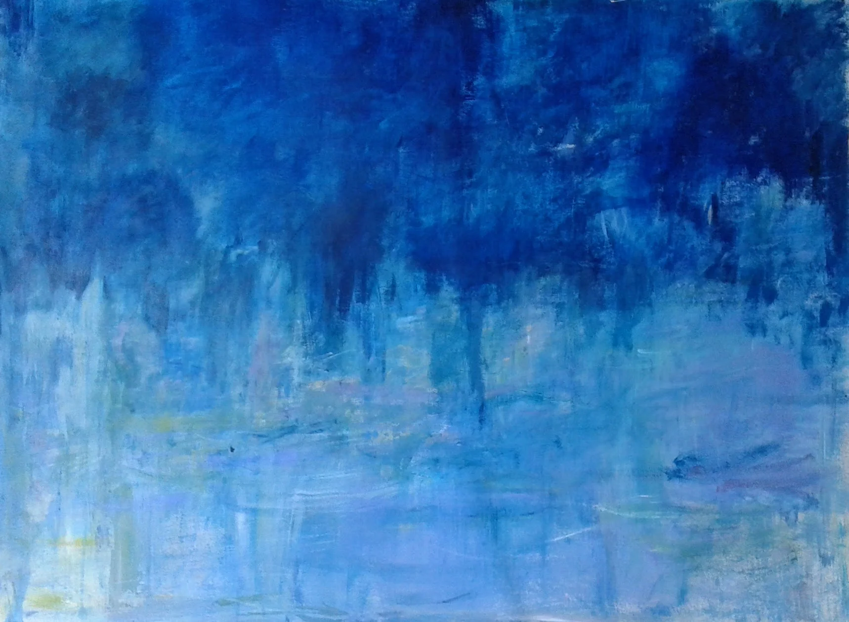 Impression bleue Acrylique sur papier 130X97