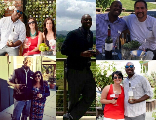 Middle photo: 2010 Hunter's first Napa wine tasting four months after being hired at Oak Ridge. Other four photos: Hunter's many friends that he has made since changing his career to the wine industry and moving to Napa.