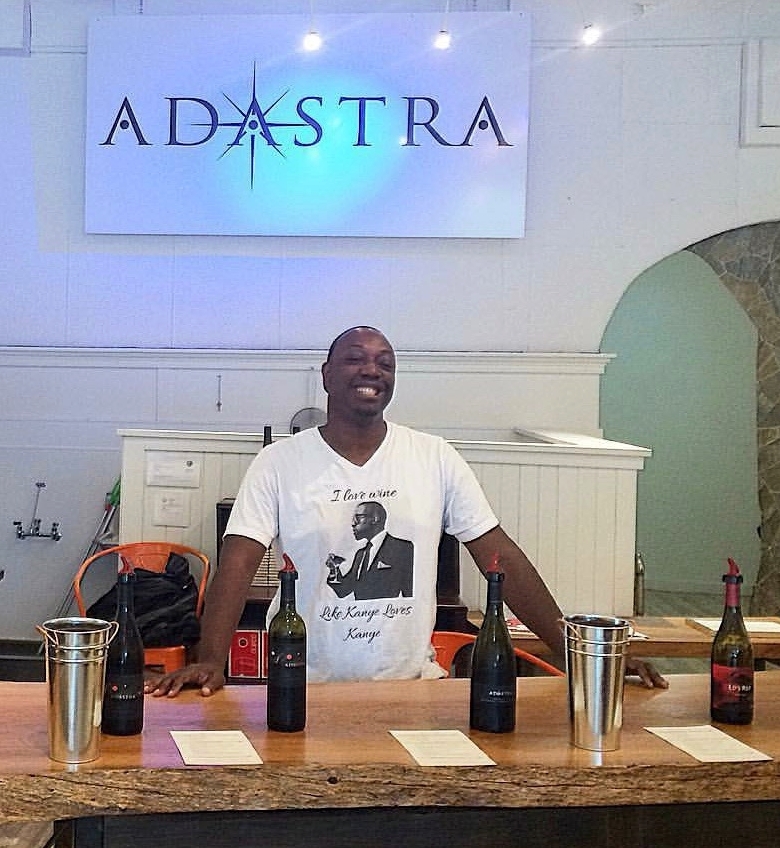Hunter the night before opening Adastra Wines in May of this year.