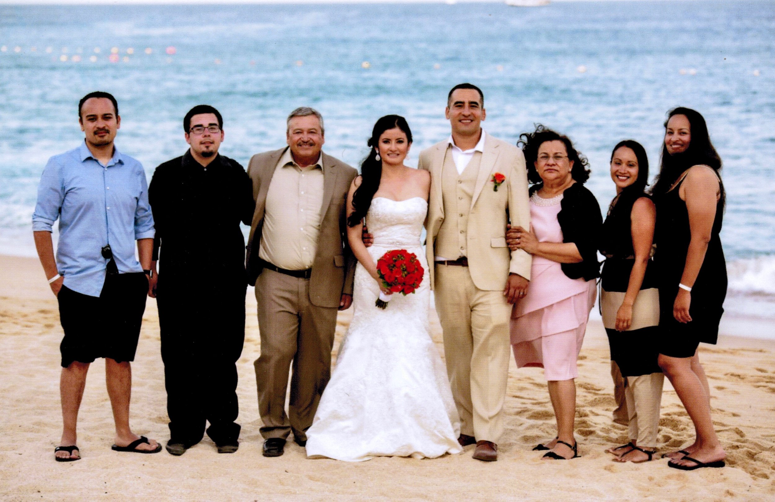 Hernandez (third from left), a devoted family man, pictured here at his son Marcelo's wedding in Cabo San Lucas