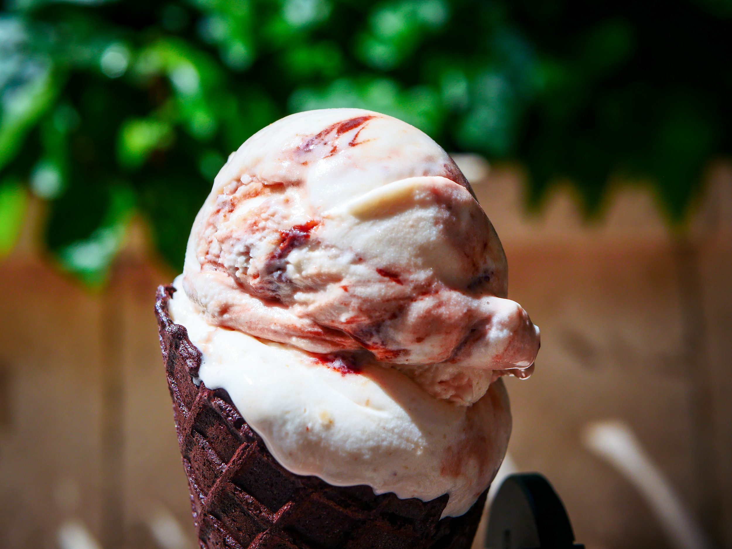 This is not wild strawberry gelato. This is chestnut gelato from Luka's in Split.