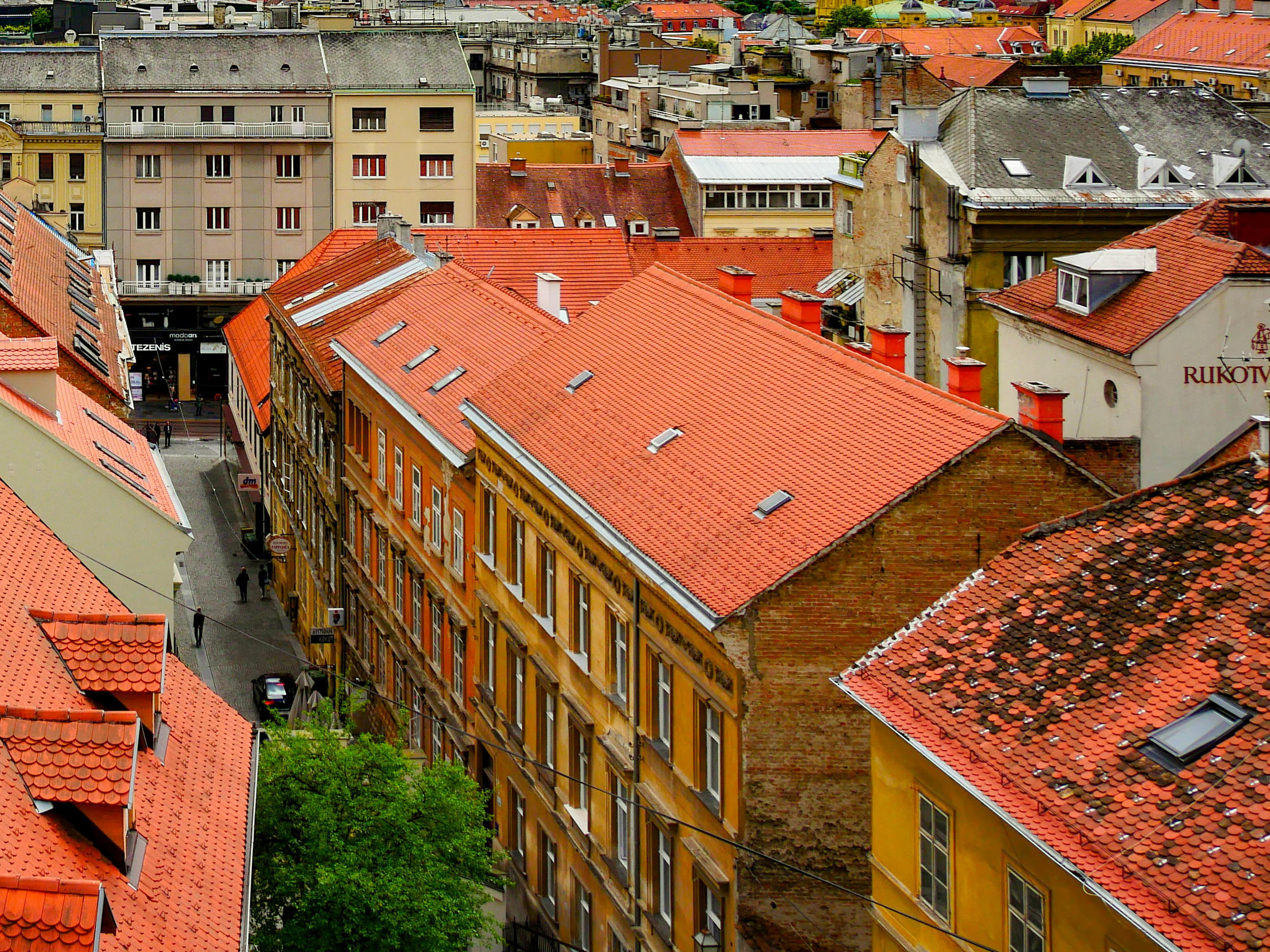 The eye-catching red roofs of Zagreb, a style found throughout Croatia.