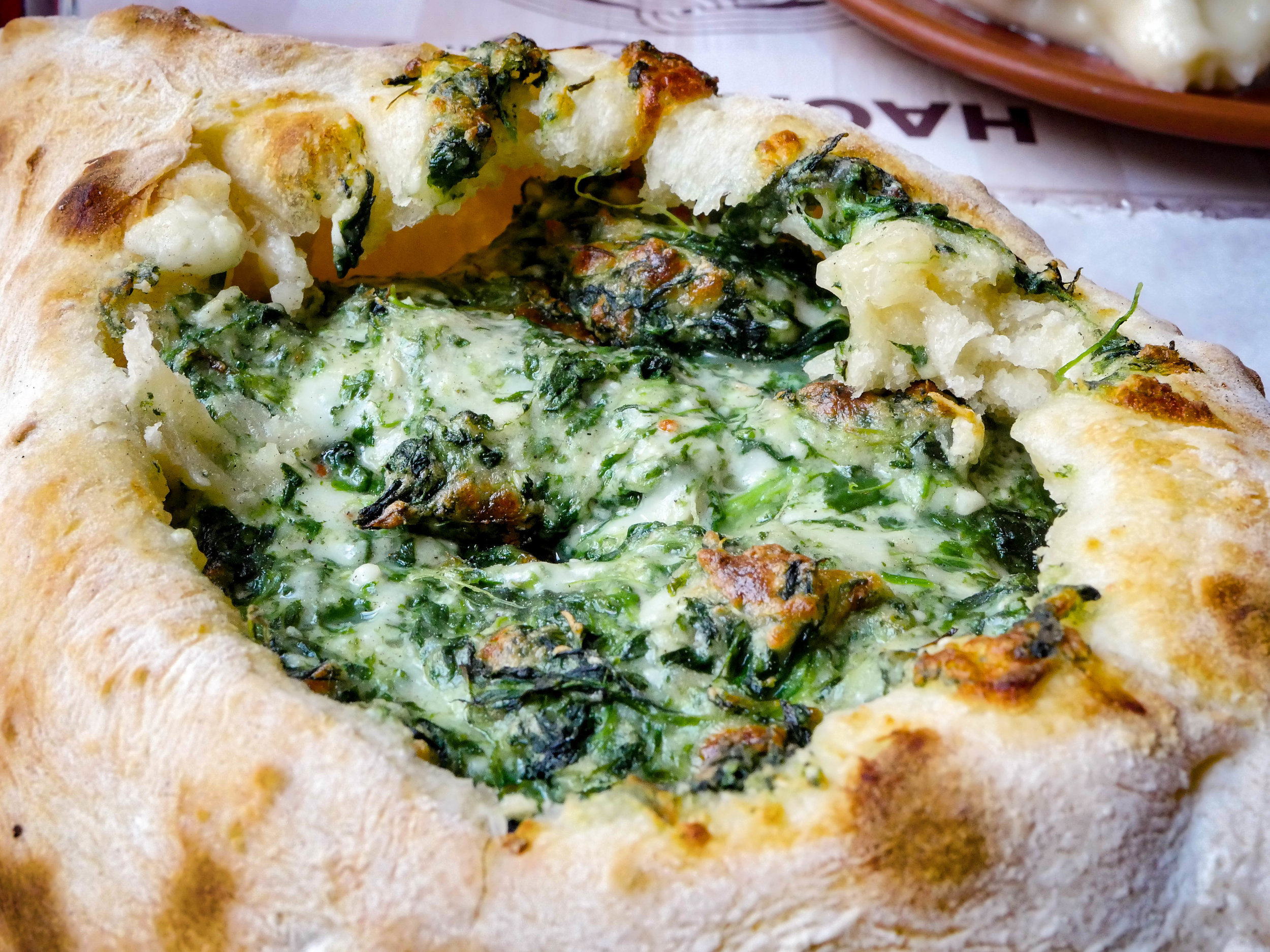 Spinach and cheese acharuli.