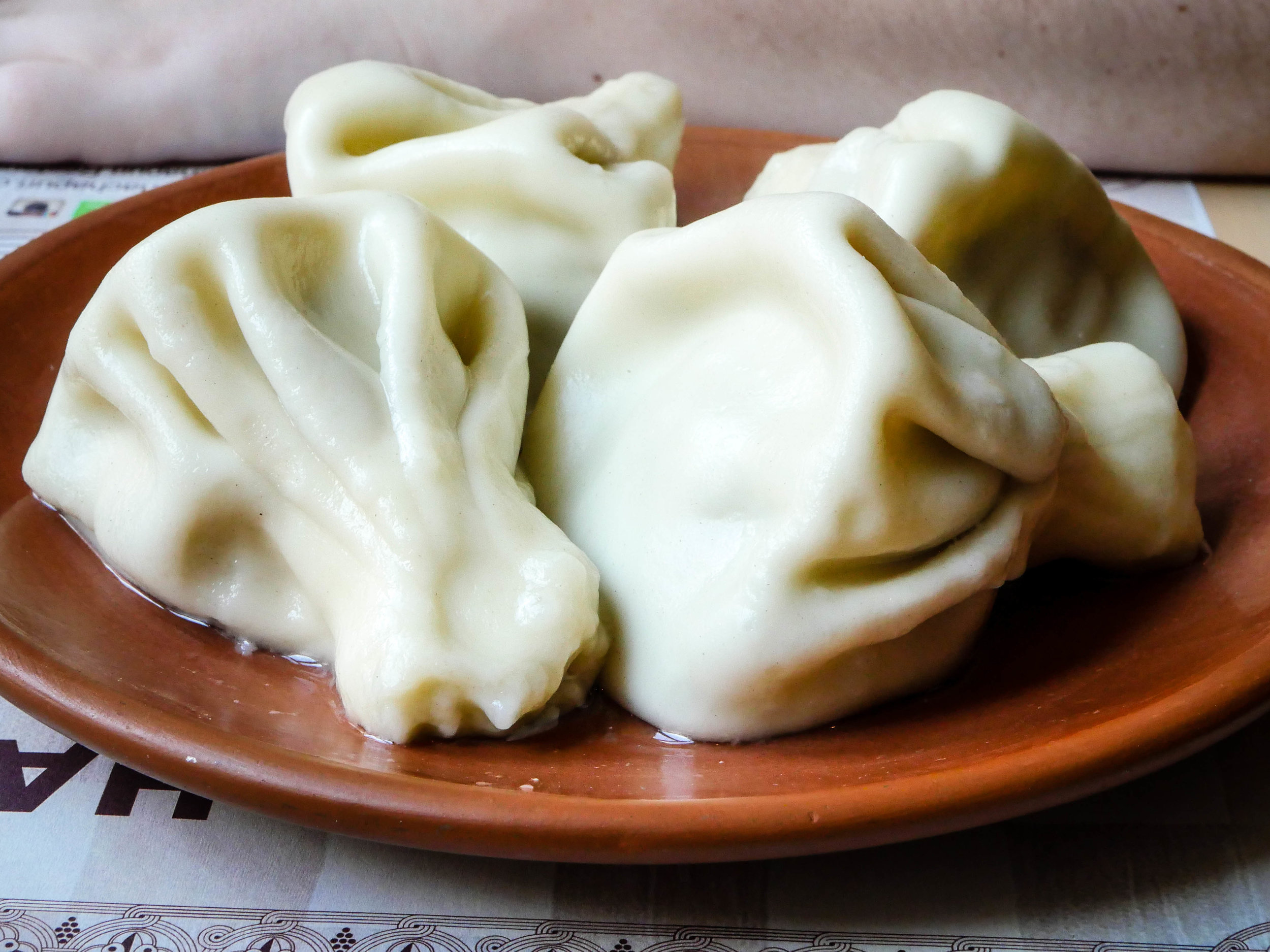 Beef and pork khinkali.